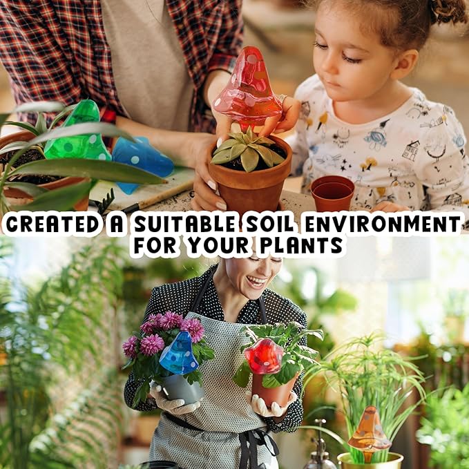 Plant Self Watering Globes Bulbs Planter Insert Automatic Plastic Watering Devices Plant Waterer Spikes for Indoor Outdoor,Self Irrigation System Lasts for 3-4 Weeks