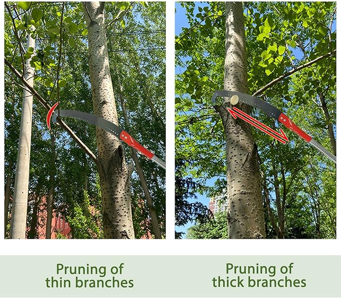 Pole Saws for Tree Trimming, Manual Pole Saws 7.8 Feet Extension Pole Tree Trimmer Cut Tree Branch Garden Tools Loppers Hand Pruning Saws for Sawing and Shearing