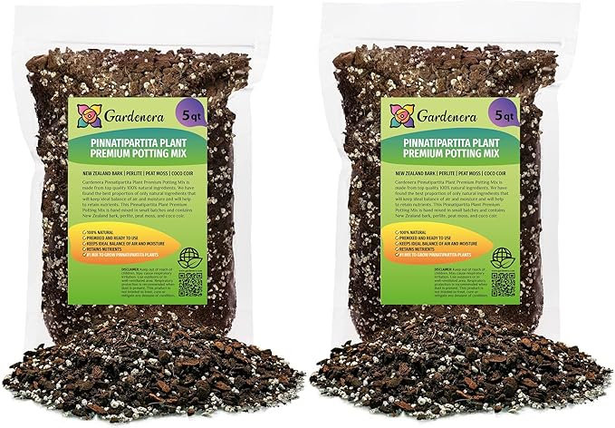 Monstera Pinnatipartita Plant Soil Mix - Premium Blend for Thriving Foliage and Root Development - 10 Quart (2 Bags of 5 Quart)