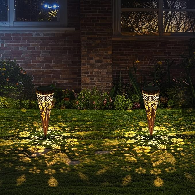 Solar Hummingbirds Garden Stakes Lights 4Pack Outdoor Decorative Lighting for Yard Pathway Patio Decor Lawn Ornament Gifts for Women Mom