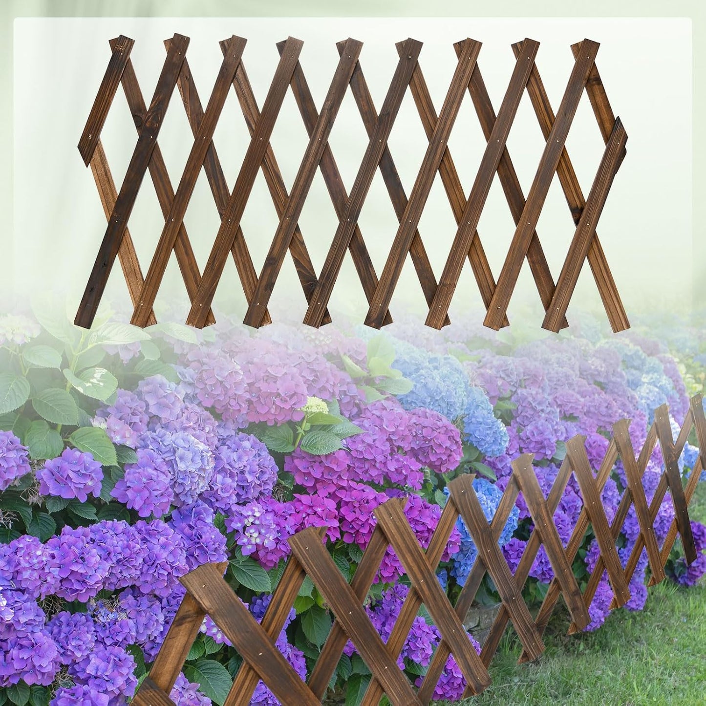2-Pack Expandable Willow Trellis, 12" x 75" Wooden Lattice Panels Wall Fence for Outdoor Yard Climbing Plants Vine Balcony Patio Decor, Expandable Plant Support Trellis