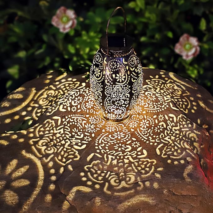 Owl Solar Outdoor Lantern Waterproof, Garden Decor Gifts for Women, LED Metal Garden Solar Lights for Porch, Yard, Patio Ornaments, Mothers Day Gifts for Mom Grandma (Antique Bronze,1Pack)