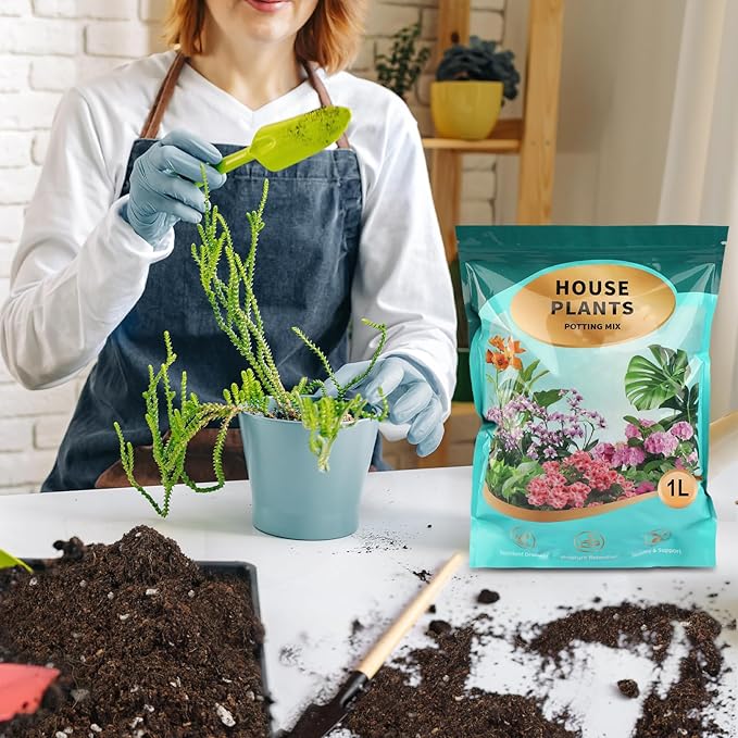 Potting Soil Mix for Indoor Plants 10qt, Organic Houseplant Soil Well Draining Dirt Ready to Use, Fit for House Plant Like Pothos, Philodendron, Monstera, African Violet