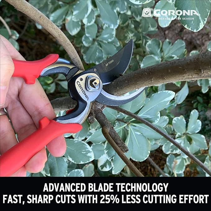 Corona BP 7200 Forged Pro Cut Bypass Hand Pruner, 1-Inch, Red