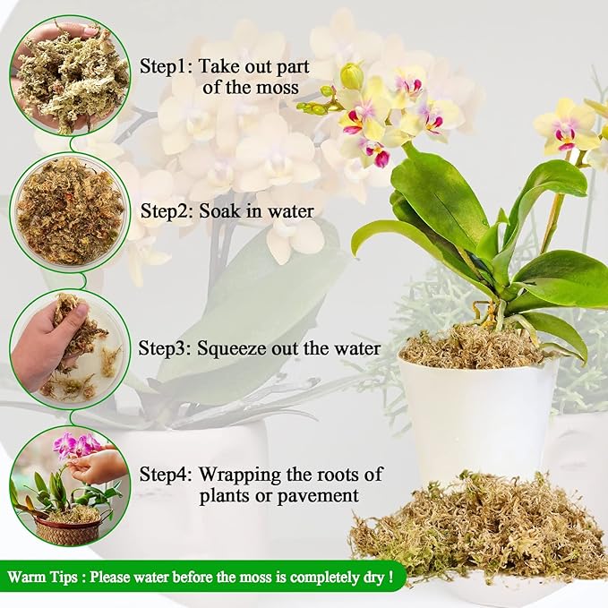 Legigo 1.3LBS Premium Sphagnum Moss for Plants 25QT Natural Succulent Carnivorous Plant Moss Dried, Long Fiber Orchid Moss for Repotting Succulent Sarracenia Potted Plants Gardening and Reptiles