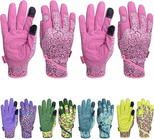 Thorn Proof&Puncture Resistant Gardening Gloves with Grip,Garden Gloves for Women, Leather Work Gloves,Gifts