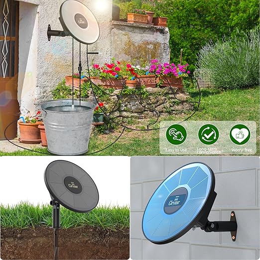 Solar Drip Irrigation System, Automatic Watering System with 2200mAh Battery and 6 Timer Modes for Potted Plants Drip Irrigation Kit for Balconies, Green House, Garden, Balcony