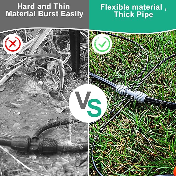 1/2 inch irrigation tubing, 50ft Polyethylene Irrigation Hose, Thick, Durable, and Flexible Drip Irrigation Tubing, Safe for Fish and Plants