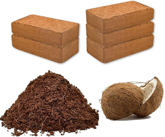 Coco Coir Brick for Plants-5 Pack Premium 100% Organic Peat Moss Mix with Low EC & pH Balance,Plant Soil Enhance Root (5 Pack)