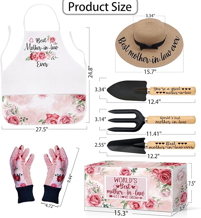 Mothers Day Mother in Law Gifts,Mother in Law Gifts from Daughter in Law - Mother in Law Gardening Gift Outdoor Horticulture Starter, Garden Tools Kit for Mother in Law Plant Lover