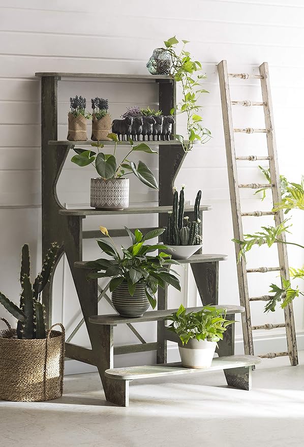 Creative Co-Op Resin Sheep Planter with Distressed Iron Finish