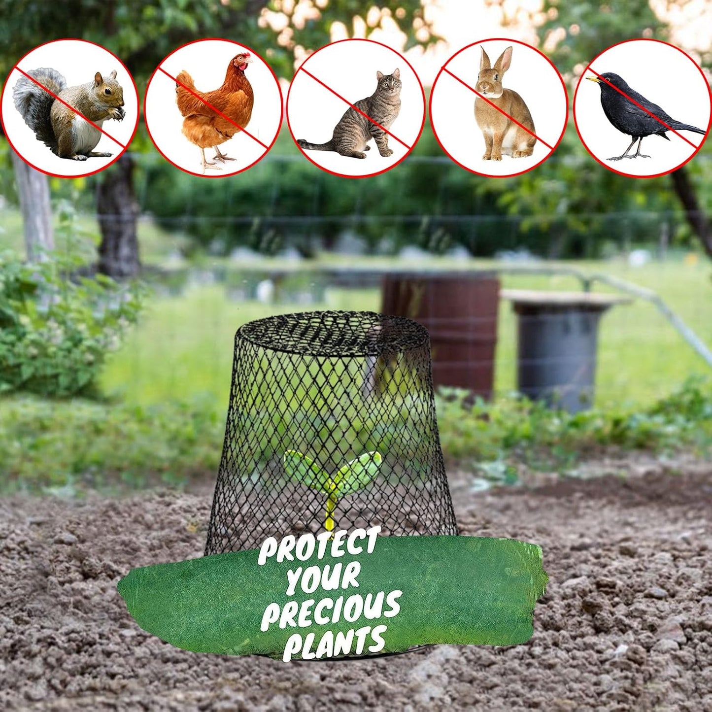 Garden Cloches for Plants, Sapbontchi Chicken Wire Plant Covers Plant Protectors from Animals Plant Protector Metal Plant Cages to Keep Rabbits Out Bunnies Chicken Squirrels Bird Out