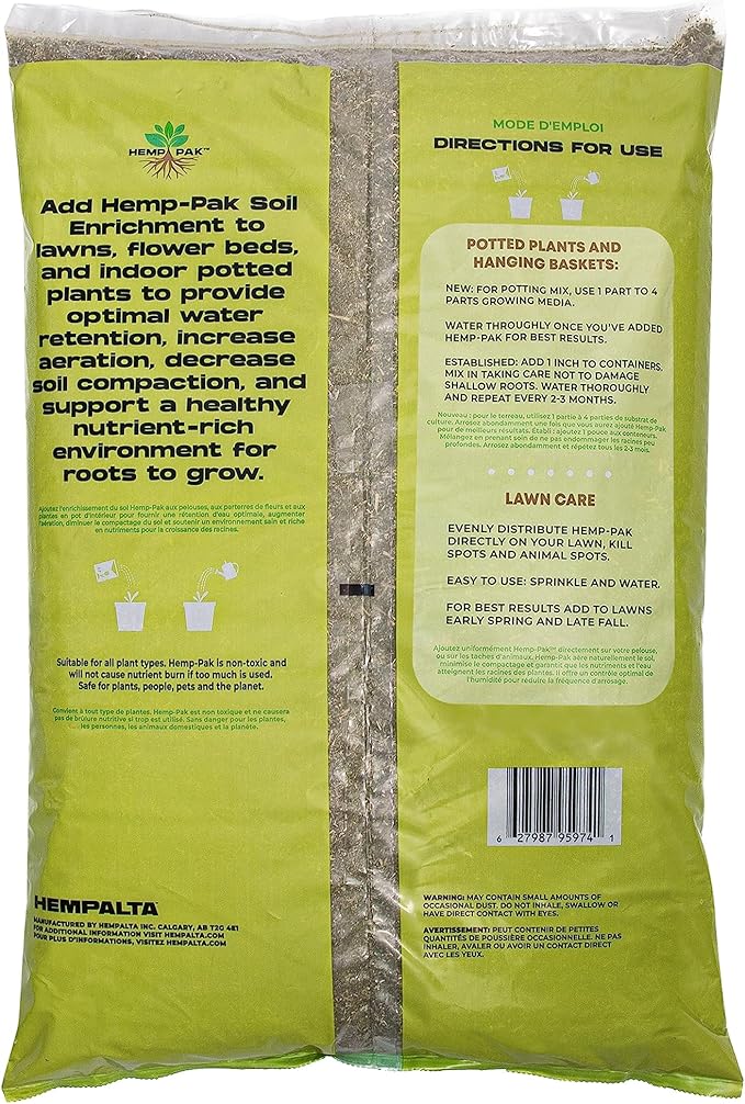 Hemp-Pak Premium Organic All-Purpose Soil Enricher, Soil Amendment for Indoor & Outdoor Plants