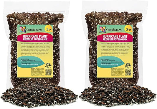 Hurricane Plant Planting Mix - Promotes Steady Growth and Lush Leaves - 10 Quart (2 Bags of 5 Quart)