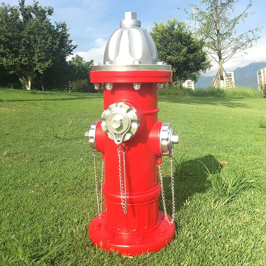 Fake Fire Hydrant for Dogs to Peed on, Dog Fire Hydrant Pee Post, 17.5" Backyard Decor Outdoor Statues Firefighter Gifts for Men (17.5")