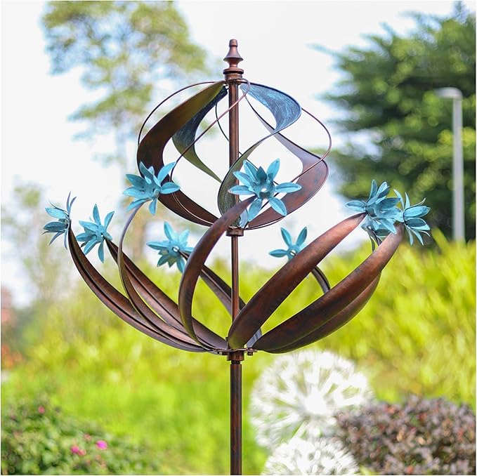 Outdoor Metal Wind Spinner for Yard Garden - Large Kinetic Wind Sculptures Spinners Outdoor, Gift for Birthday, Anniversary, Housewarming, Christmas (W26 x H86)