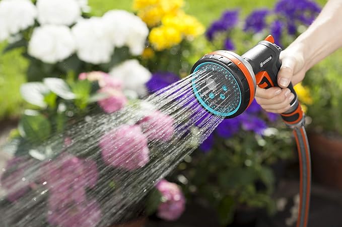 GARDENA (3817M-FP) Frost Proof - Premium Metal Multi Sprayer (Five Spray Patterns) + Water Stop