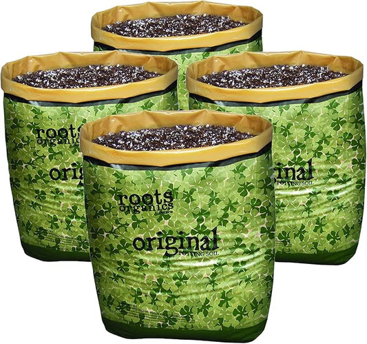 Roots Organics Rod Hydroponic Gardening Ready-to-Grow Coco Fiber-Based Potting Soil, 1.5 Cubic Feet/10 Gallon for Plants (4 Pack)