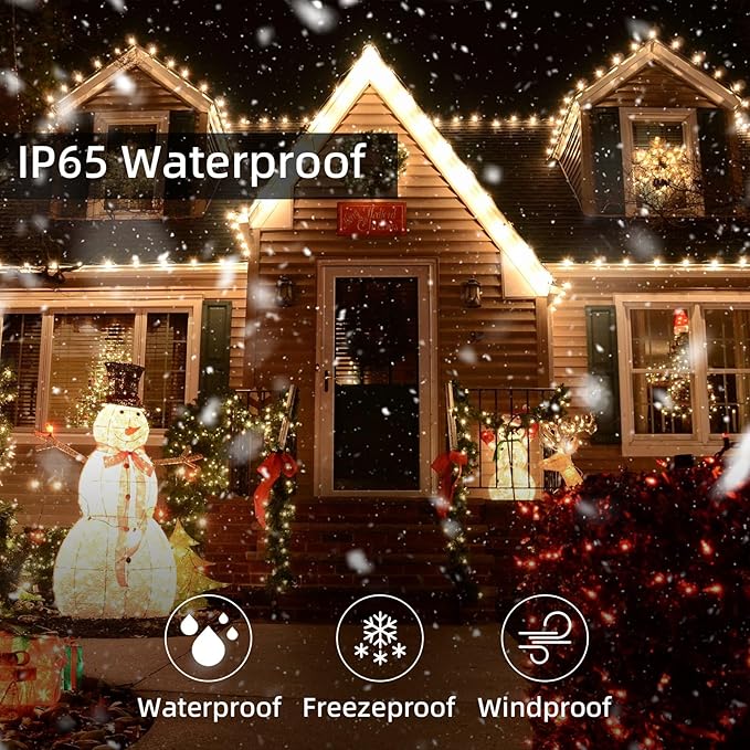 Solar Powered String Lights, 164ft 2 Pack Total 400 Led Solar String Lights Outdoor Waterproof with 8 Modes - Solar Outdoor String Light for Outside Tree Lights for Tree Patio Christmas Warm White