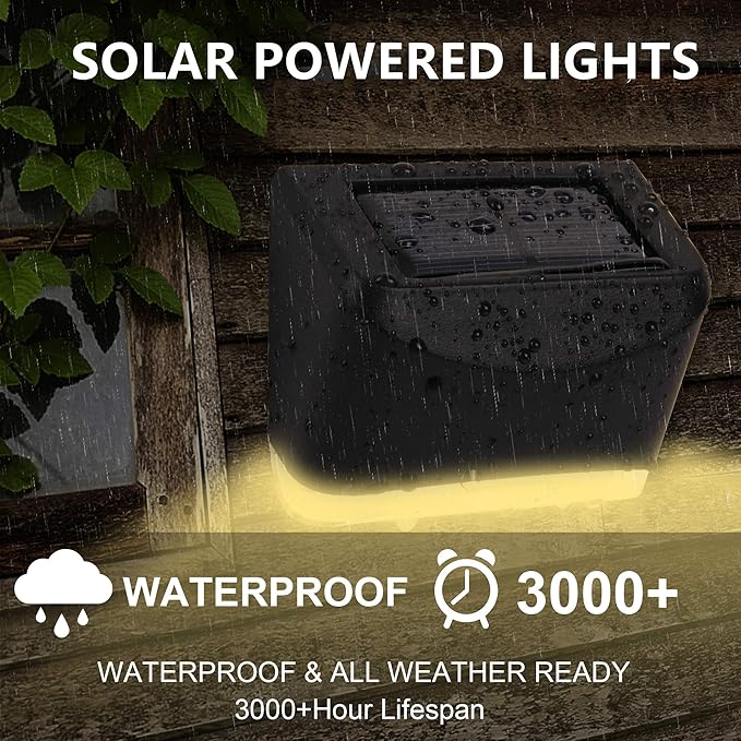 MAGGIFT 12 Pack Solar Deck Lights, Outdoor Solar Powered Fence Step Lights, Deck Lights Waterproof Outside Night Lights Decor for Steps Stairs Walkway Garden Fences Wall, Warm White