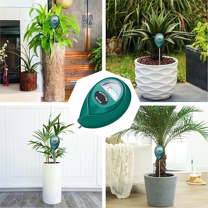 XLUX Long Probe Deep Use Soil Moisture Meter Sensor, Water Monitor Indicator, Hygrometer for Outdoor Indoor Large Pot Plants, Flower, Gardening, Farming, 2 Pack