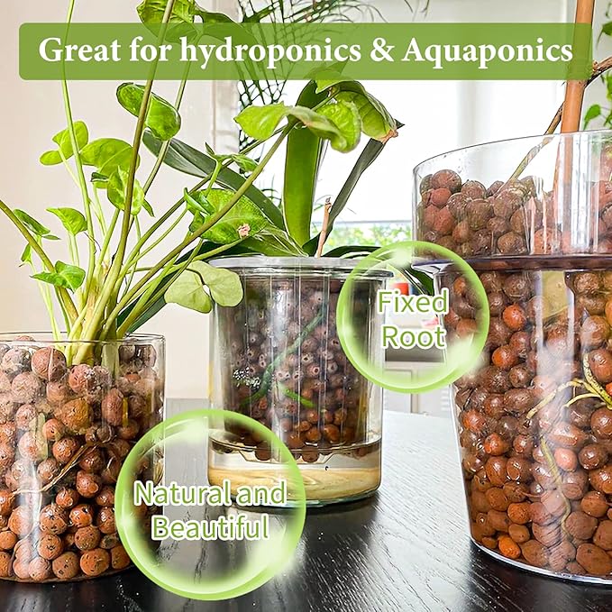 Legigo 19 LBS Organic Expanded Clay Pebbles, 4mm -16mm Light Expanded Clay Aggregate, Natural Clay Pebbles for Hydroponic & Aquaponics Growing, Orchid Potting Mix, Dutch Buckets, Drainage