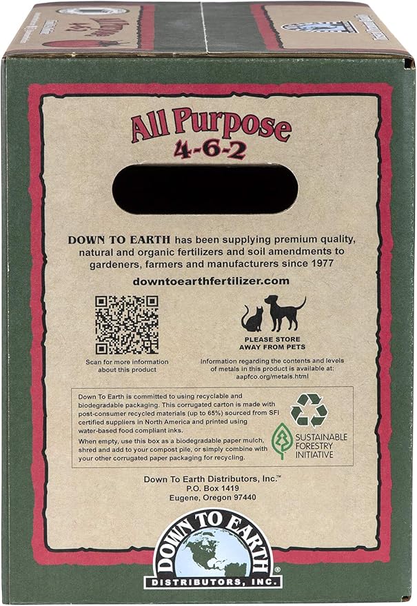 Down To Earth All Natural Fertilizers Organic Multi Purpose Mix 4-6-2, 15 lb