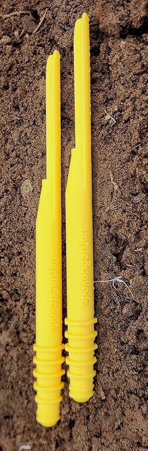 Dibby Seed Sowing Garden Tool Dibber Planter Transplanter – Sow Seeds at The Right Depth – Easily Transplant Delicate Seedlings (Little Dibby) Yellow (2 Pack)