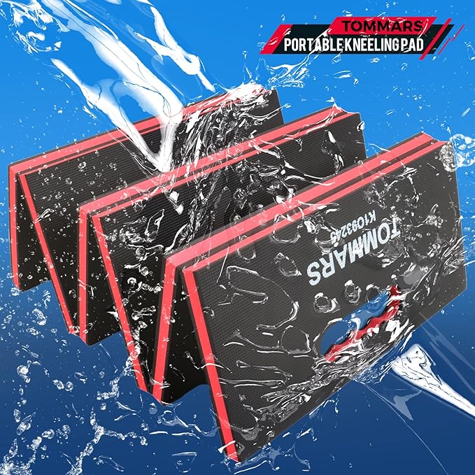 TOMMARS 0.9" Foldable Thick Kneeling Pad, 5 Fold Comfortable Foam Knee Pads Cushion Mat for Gardening, Yardwork, Workshop Repairing