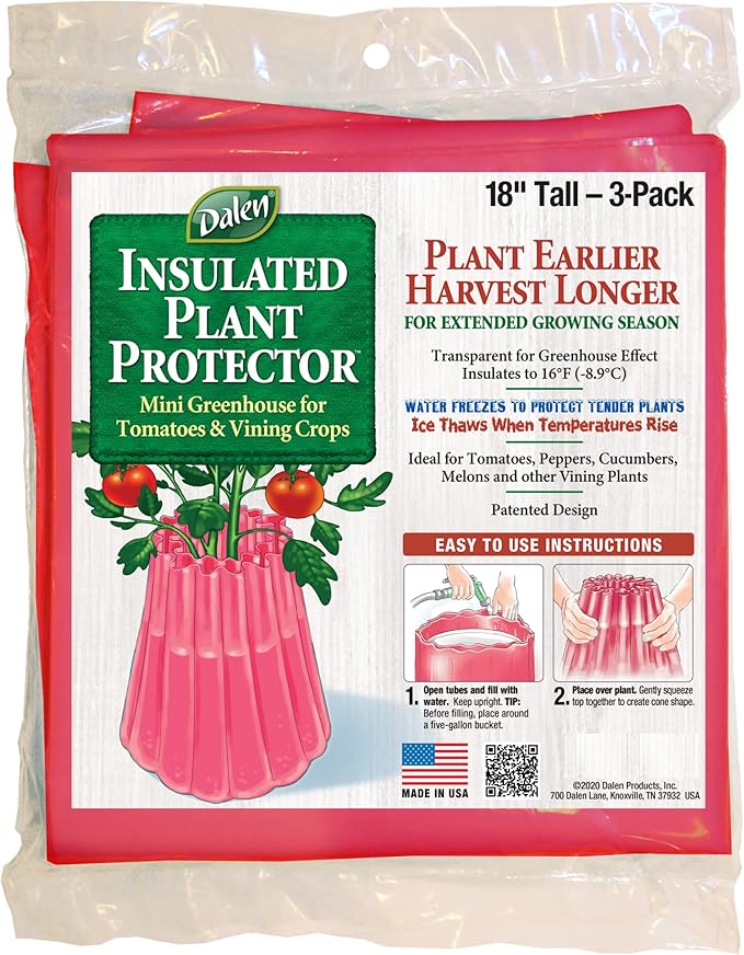 Dalen Gardeneer Season Starter – Early Season Insulated Plant Protector – Cold Weather Frost Guard - Easy Fill Shape for Optimal Planting - 18" x 17" – Made in The USA - Red