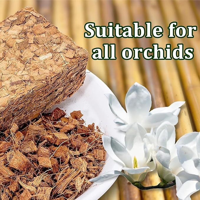 Coco Husk Chips Coconut Substrate for Garden Potting Soil Coconut Brick for Indoor Outdoor Flowers Plants Compressed Low EC Coco Husk Mulch for Garden Coconut Substrate for Reptiles