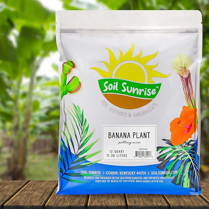 Banana Tree Potting Soil Mix (12 Quarts), Hand Blended Mixture for Banana Plants