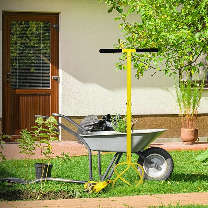 Manual Twist Tiller, Height Adjustable Hand Tiller, Heavy Duty Garden Claw Cultivator with Long Handle - Soil Ripper,Lawn Aerator,Soli Lossener,Areator Loosen,Rototiller,Weeder for Flower Box…