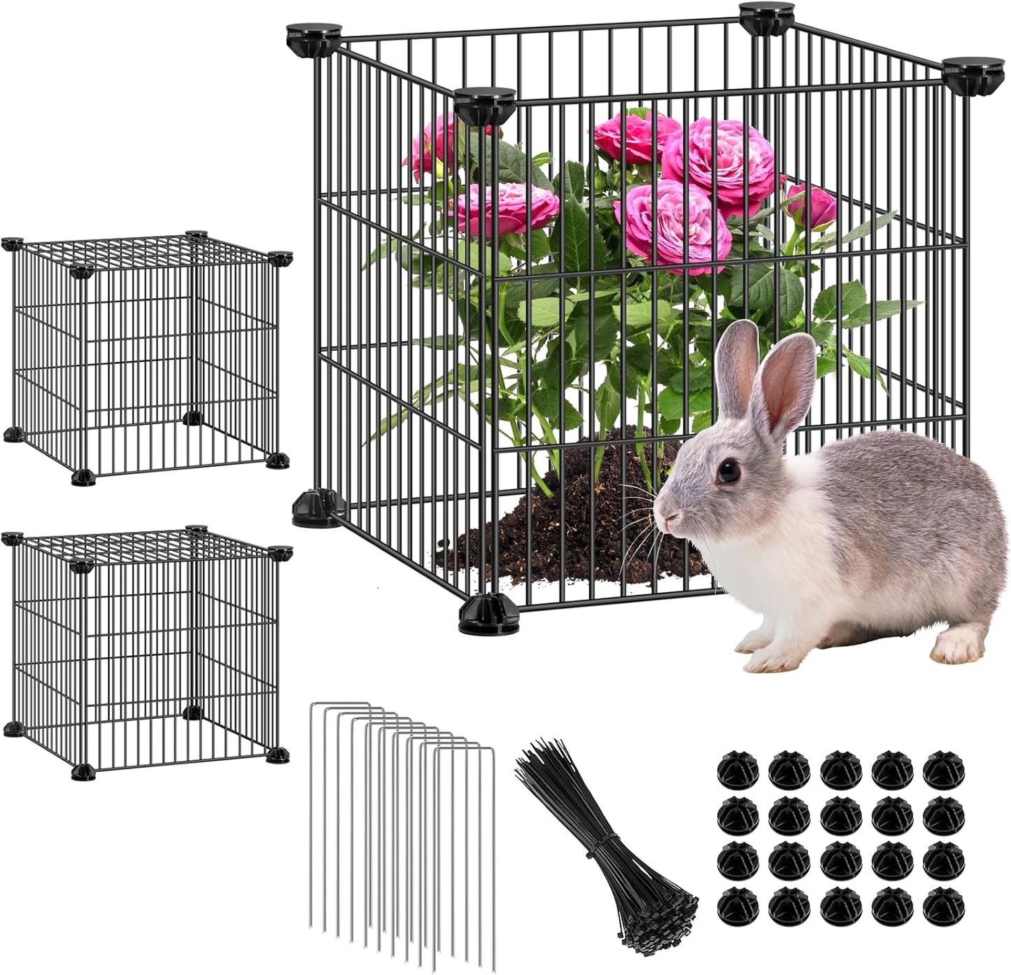 2 Packs Plant Protectors from Animals, Metal Mesh Wire Cloche Plant Cages for Outdoor Plants,Sturdy Metal Cage Garden Protection for Your Plants and Seedlings to Keep Animals Out