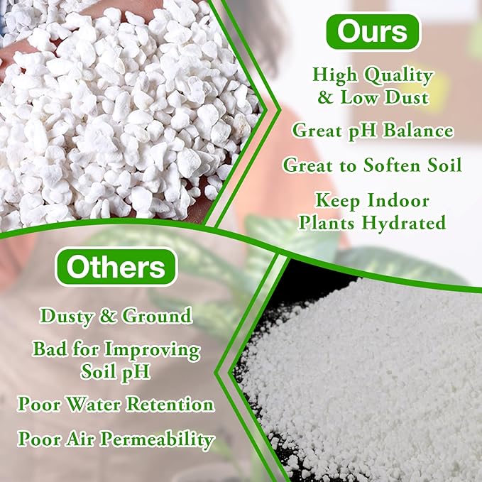 Halatool 20QT Perlite for Plants 3-6 mm Horticultural Organic Perlite Bulk for Gardening Natural Potting Soil Mix Additive for Indoor & Outdoor Planting