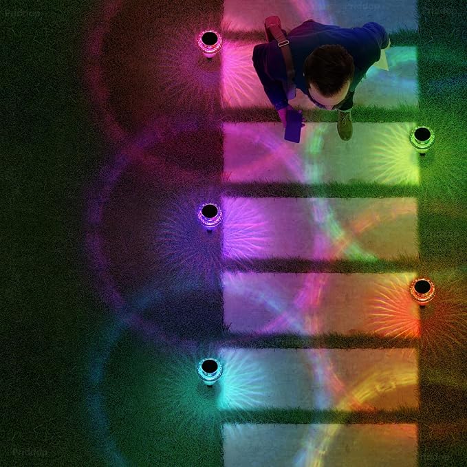 Solar Lights Outdoor Pathway Lights 8 Pack LED Waterproof Color Changing Mushroom for Garden Landscape Path Lawn Yard Decor