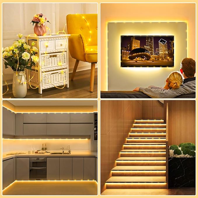 Rope Lights for Outside, 66FT 200 LED Rope Lights Outdoor/Indoor with Waterproof 8 Modes, Connectable Plug in Christmas Tree Light for Bedroom Pool Garden Party Holiday Decorations, Warm White