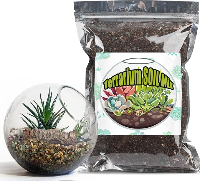Terrarium Potting Soil Mix 1qt, Custom Made for Terrariums, Perfect for Vibrant Miniature Gardens