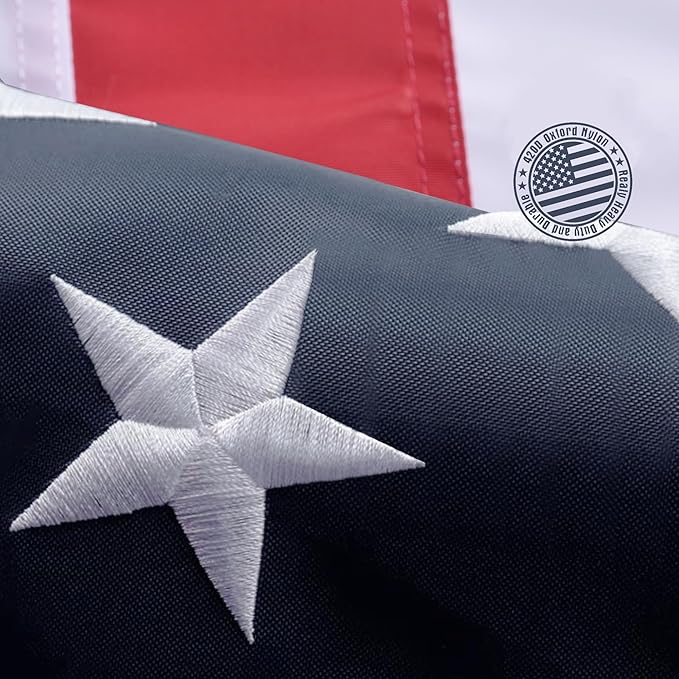 American Flag 30x50 Ft, Outdoor Premium US Flags, Heavy Duty Durable, 420D Oxford Nylon, Embroidered Stars, Brass Grommets