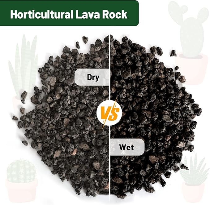 Drainage Rocks for Potted Plants 10LB, Horticultural Lava Rocks for Plants, Succulent Rocks for Pot Indoor, Lava Rock Aquarium Garden Landscaping Volcanic Bonsai Terrarium Fish Tank Decorative Stone
