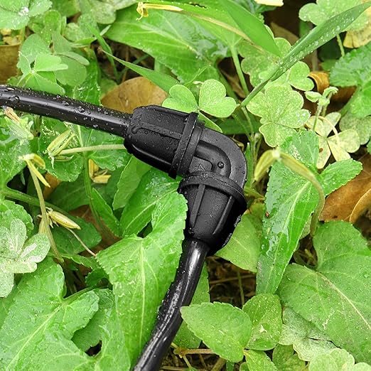 Upgraded 1/4" Drip Irrigation Elbow Fittings：24 Pieces Leak Free Lock Barbed 90 Degree Elbow Connectors for1/4 Inch Irrigation Tubing Quick Connect Parts for Garden Landscape System