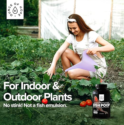 OMRI Listed Organic Concentrated Fish Poop | Plant Food & Soil Conditioner | Liquid Fish Fertilizer for Indoor Potted House Plants, Herb Gardens, Hydroponics (4 Ounces)