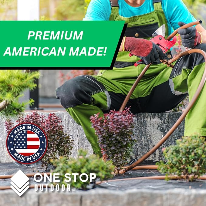 100' ft USA Made Premium 1/4-Inch Drip Irrigation Poly Supply Tubing, for Irrigation Drippers, Drip Emitters, and Drip Systems - Polyethylene (Works with Raindrip, Rainbird & More) (Brown 100')