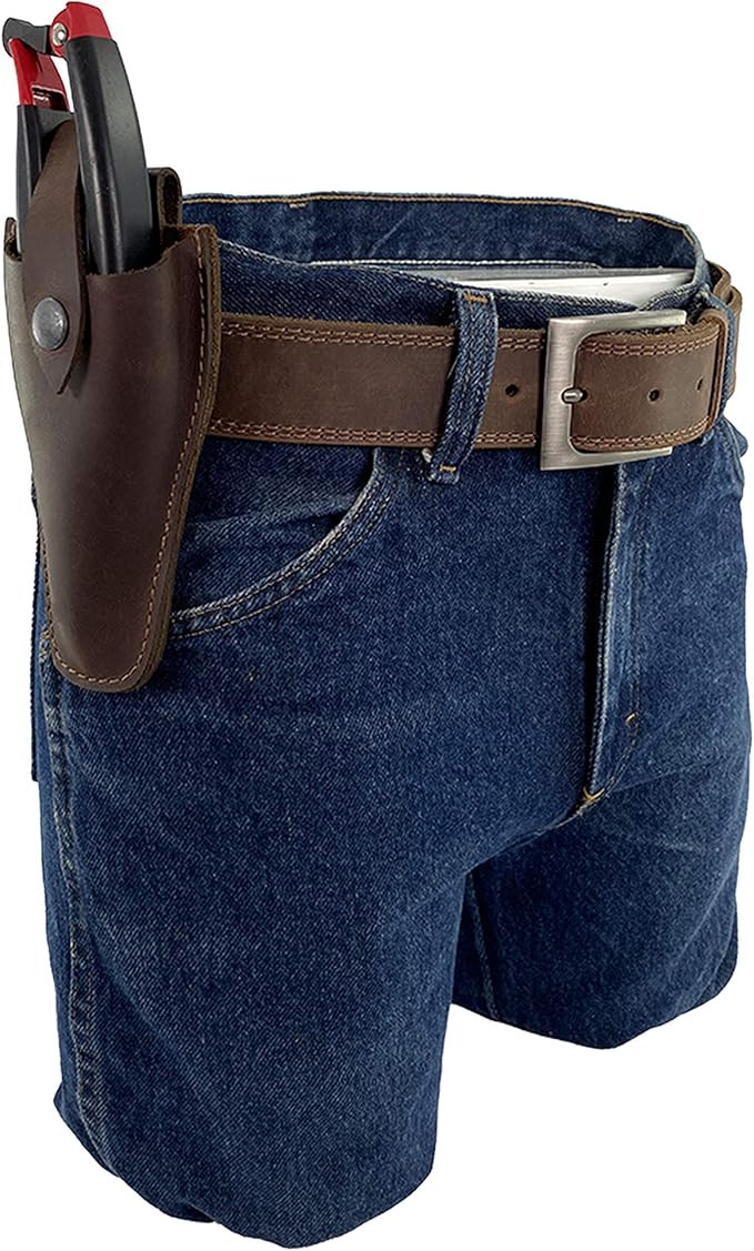 Hide & Drink, Gardening Scissors Holster, Pruner Sheath, Gardening Tool Case, Pruning Shear, Scissors Case, Thick Full Grain Leather, Handmade, Bourbon Brown