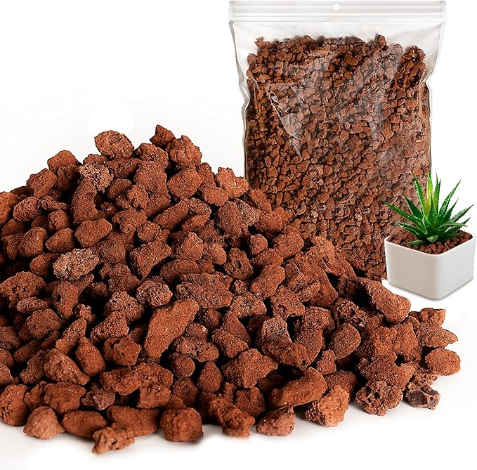 Red Lava Rock 10LB for Plants Garden Landscaping Decoration Aquarium Volcanic Horticultural Bonsai Terrarium Fish Tank Decorative Stone, Size from 0.25 to 0.35 Inches