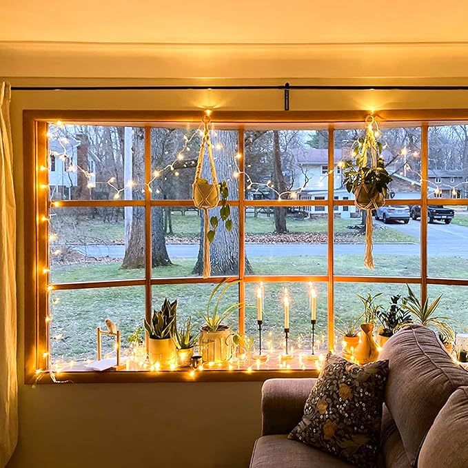 JMEXSUSS 400 LED String Lights Indoor, 132ft Warm White Christmas Lights Outdoor Plug in, 8 Modes Waterproof Twinkle Lights for Outside Holiday Wedding Party Decorations