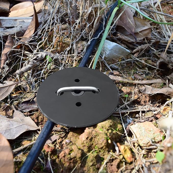 50pcs Landscape Staples+50pcs Gaskets+1 Pick Hook, 6 Inch Garden Artificial Turf Stakes Heavy Duty 11Ga U Shaped Galvanized Yard Ground Pins for Weed Fabric Barrier, Groud Cover, Outdoor Decorations