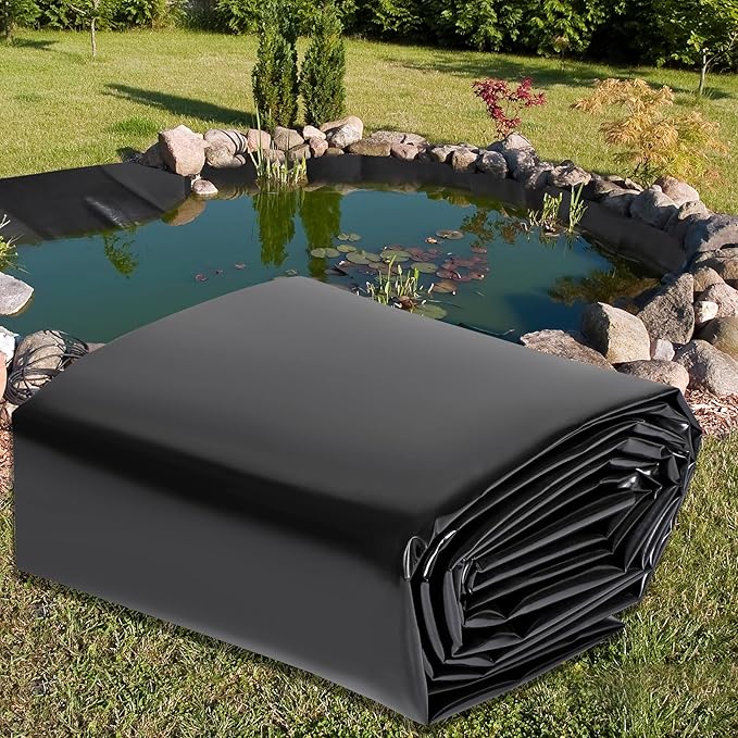 Pond Liners 7 x 10 Feet, Easy Cutting LDPE Pond Liner 20 Mil, High Preformed Koi Pond Liner for Ponds, Streams, Fountains and Garden Waterfall