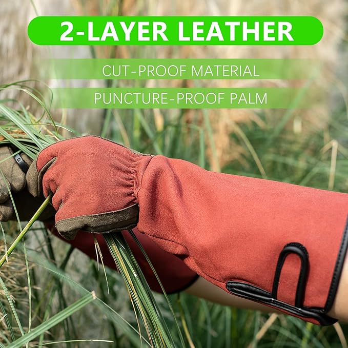 Professional Rose Pruning Thorn Proof Gardening Gloves with Long Forearm Protection for Men and Women