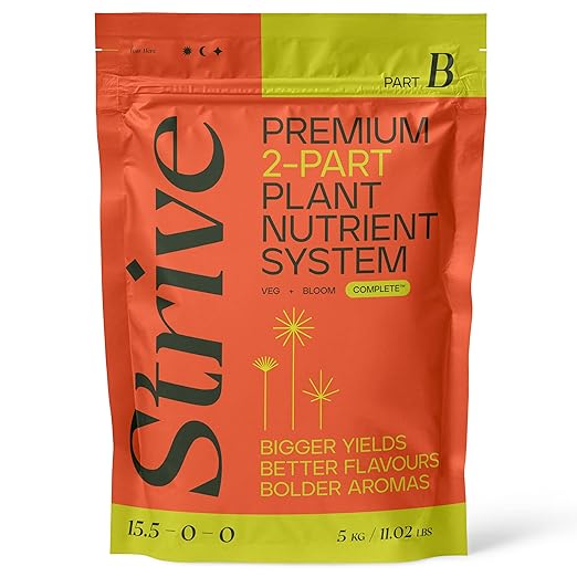 Strive Fertilizer Part B Package - Veg + Bloom General Hydroponic Nutrients - Premium Indoor, Outdoor and Soil Growing Plant Food - Enhancer - Booster for Vegetables, Succulents, Flowers & More